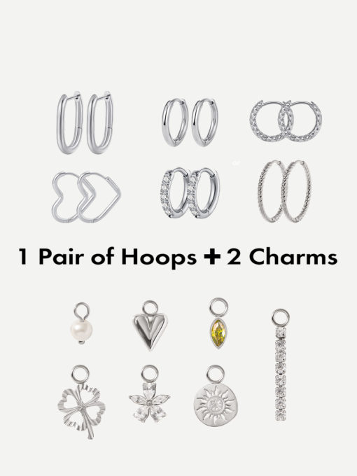 Classic Hoops &amp; Charms Bundle Silber ICRUSH Gold/Silver