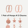 Large Hoops &amp; Charms Bundle Rosegold ICRUSH Gold/Silver