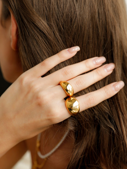 Graceful Dome Ring Gold ICRUSH Gold/Silver