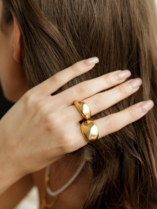 Bold Dome Ring Gold ICRUSH Gold/Silver