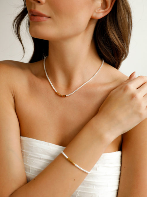 Fragments Pearl Kette Gold ICRUSH Gold/Silver